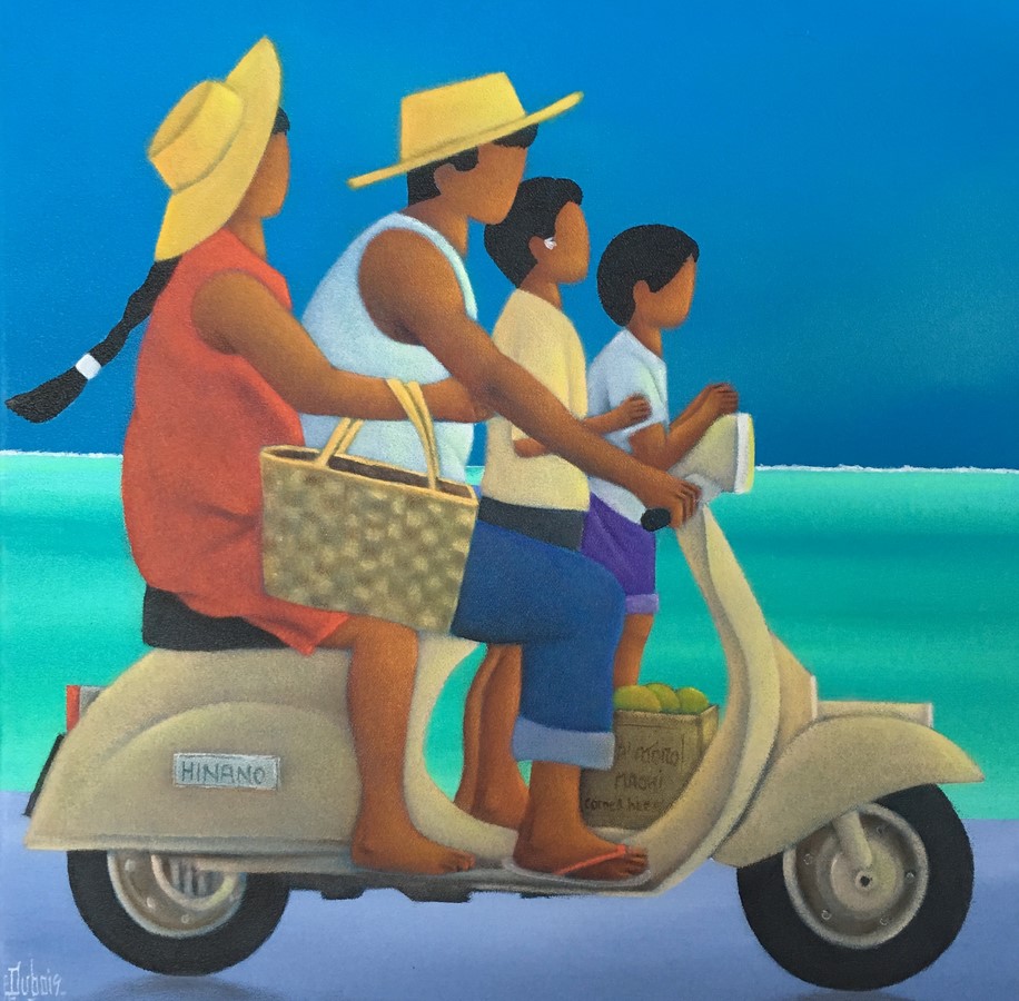 "La famille à vespa" (50x50)