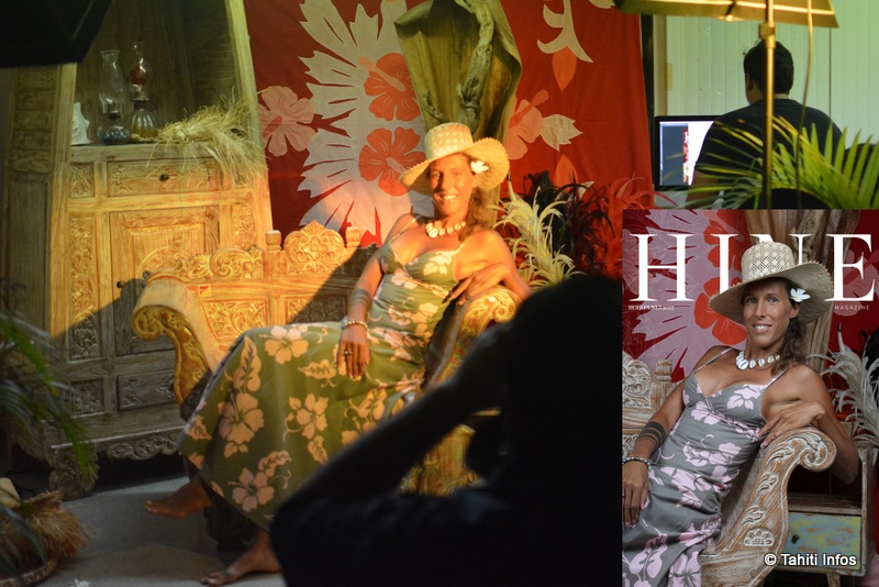 Devaki en train de poser pour un authentique photographe de mode polynésien
