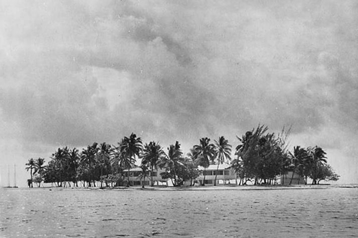 Les constructions sur Motu Uta en 1949