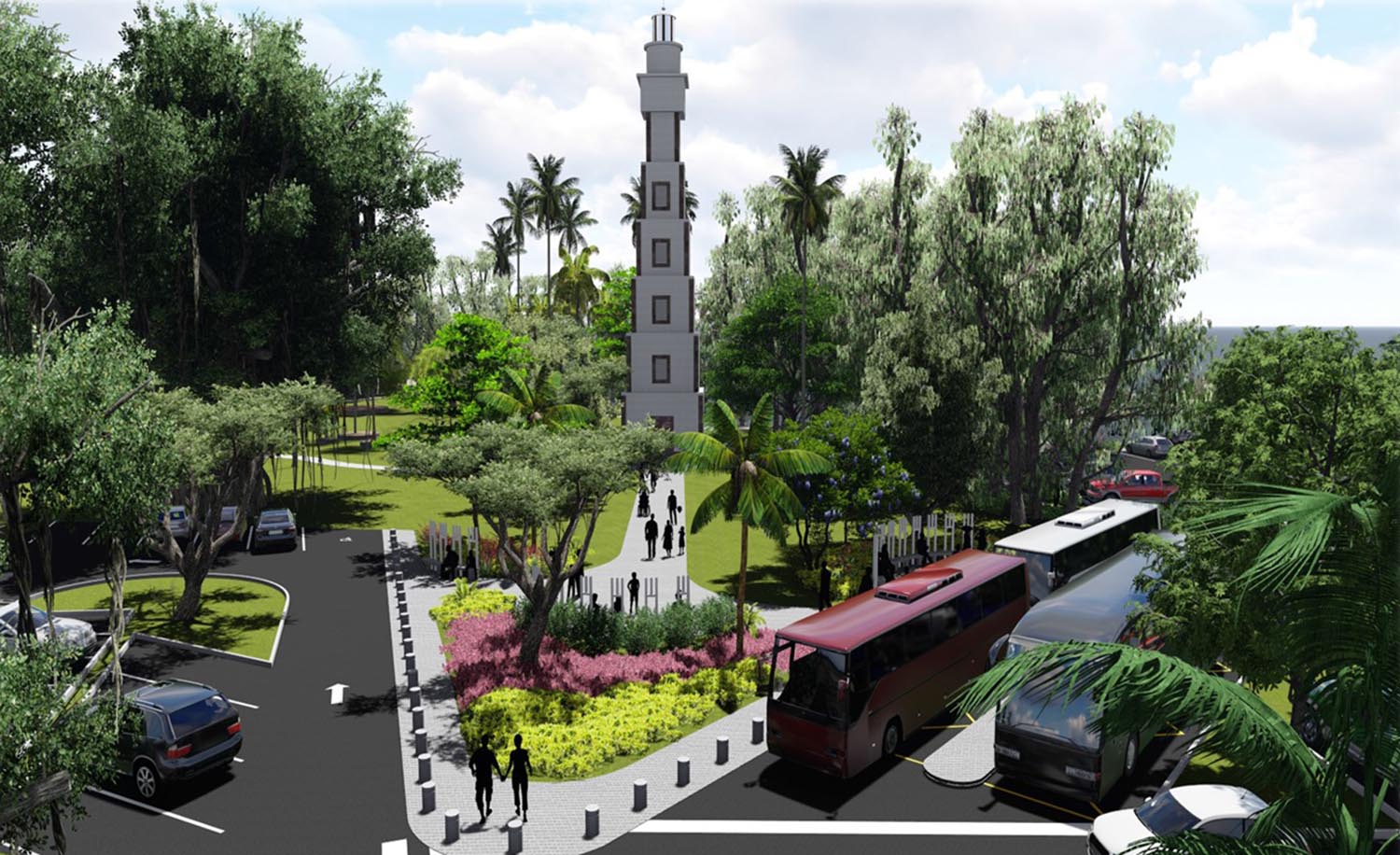 Une esplanade de 500 m²  sera réalisée afin de mettre en valeur le phare de la pointe Vénus.