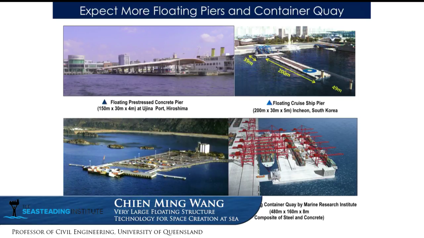 Le professeur Chien Ming Wang a présenté les gigantesques structures flottantes existant déjà