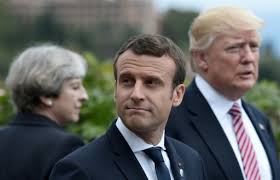 Le président français Emmanuel Macron en première ligne au sommet du G7