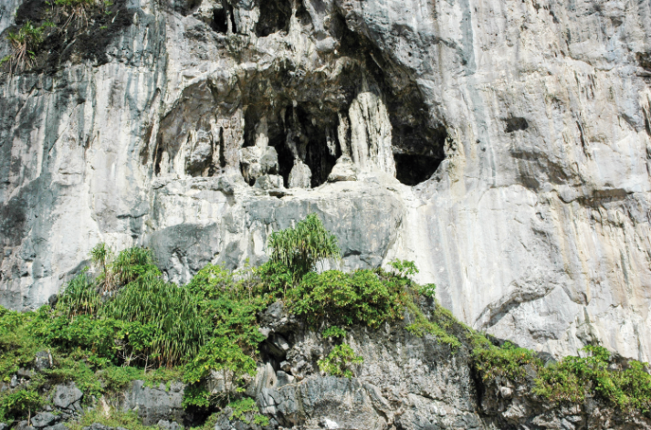 La grotte espagnole, sur la falaise de Temao, à Makatea