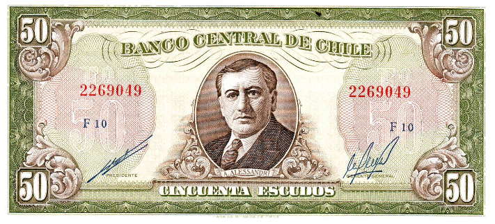 Président respecté au Chili, Arturo Alessandri a même vu son portrait finir sur des billets de banque, au temps de l’escudo chilien (remplacé par le peso en 1975).
