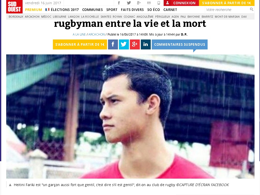 Victime d'une chute en skate, un Tahitien entre la vie et la mort en métropole