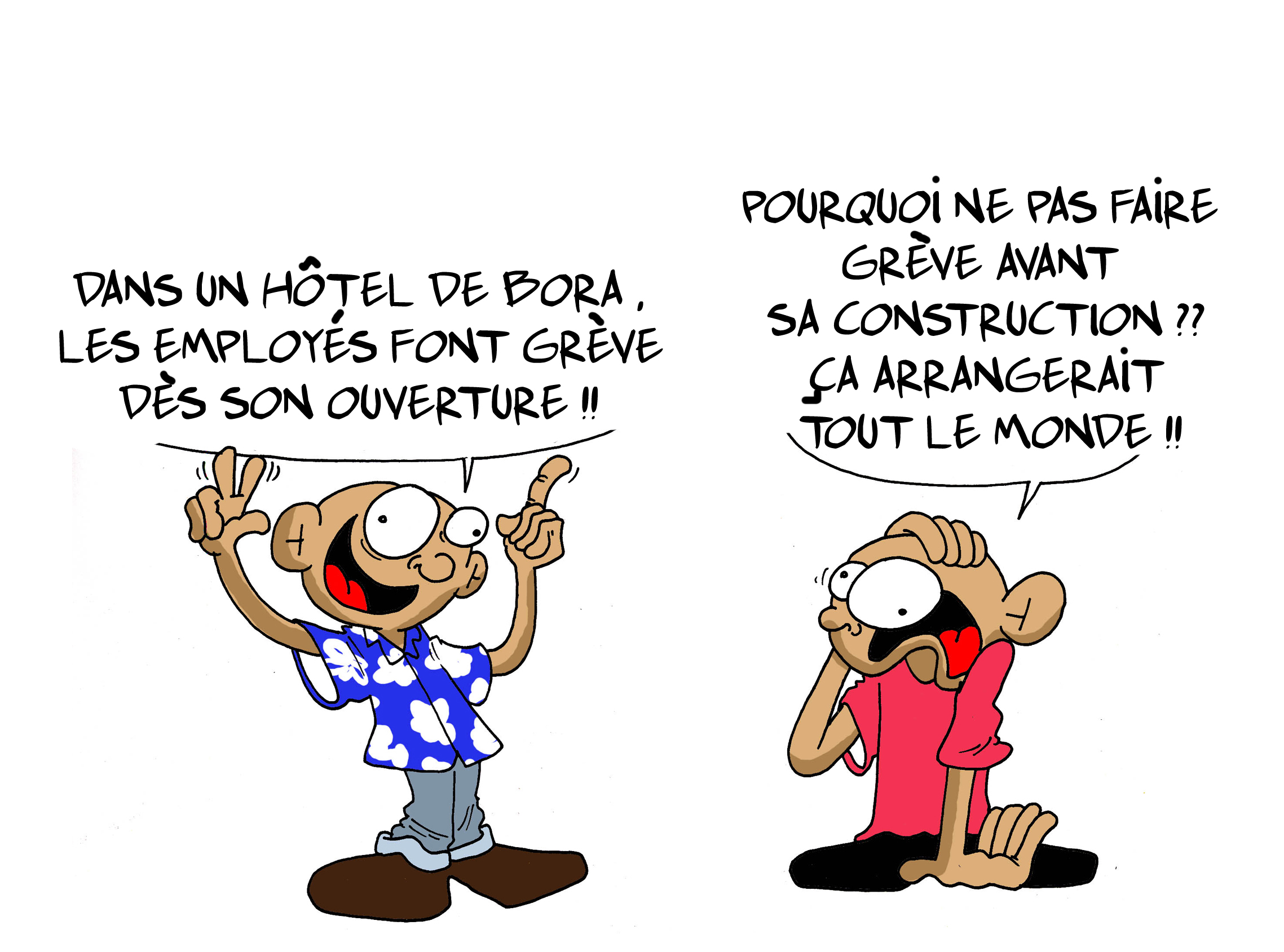 " Grève au Conrad " vu par Munoz