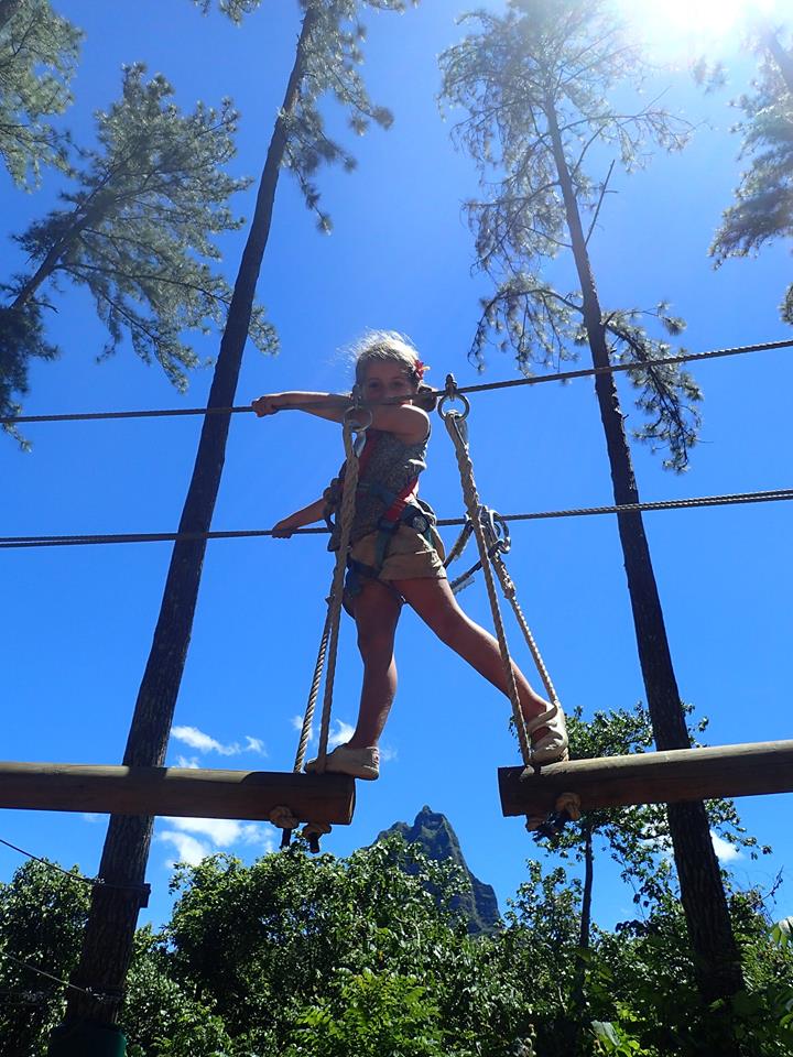 Le parcours d'accrobranche est accessible dès 3 ans au Tiki Parc Moorea.