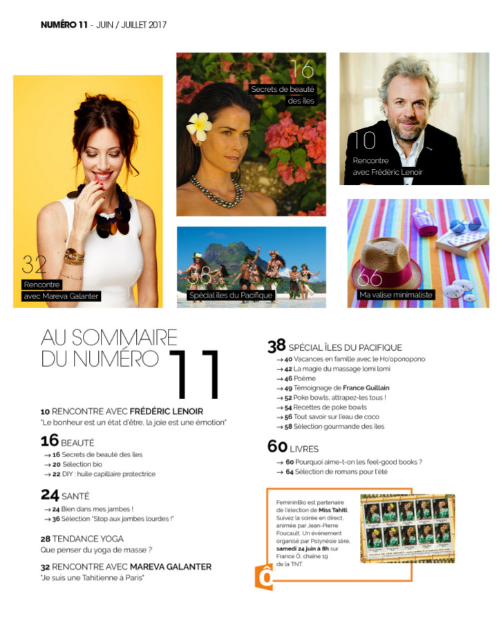 Les îles polynésiennes à la Une du magazine FémininBio