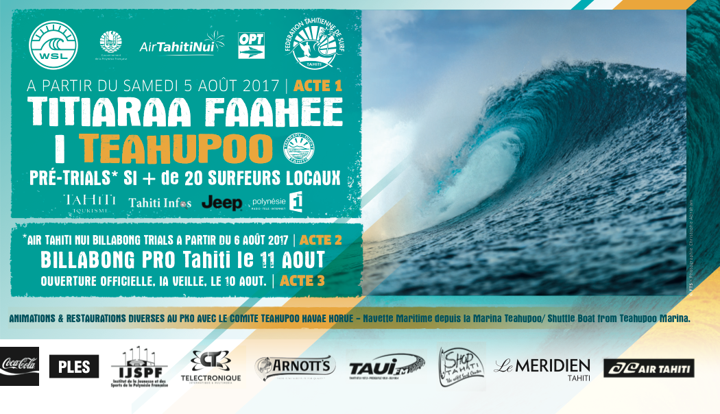 Les dates des Trials de la BILLABONG PRO TAHITI 2017 décalées