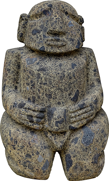 Des sculptures sont en vente comme ce superbe tiki en pierre fleurie.