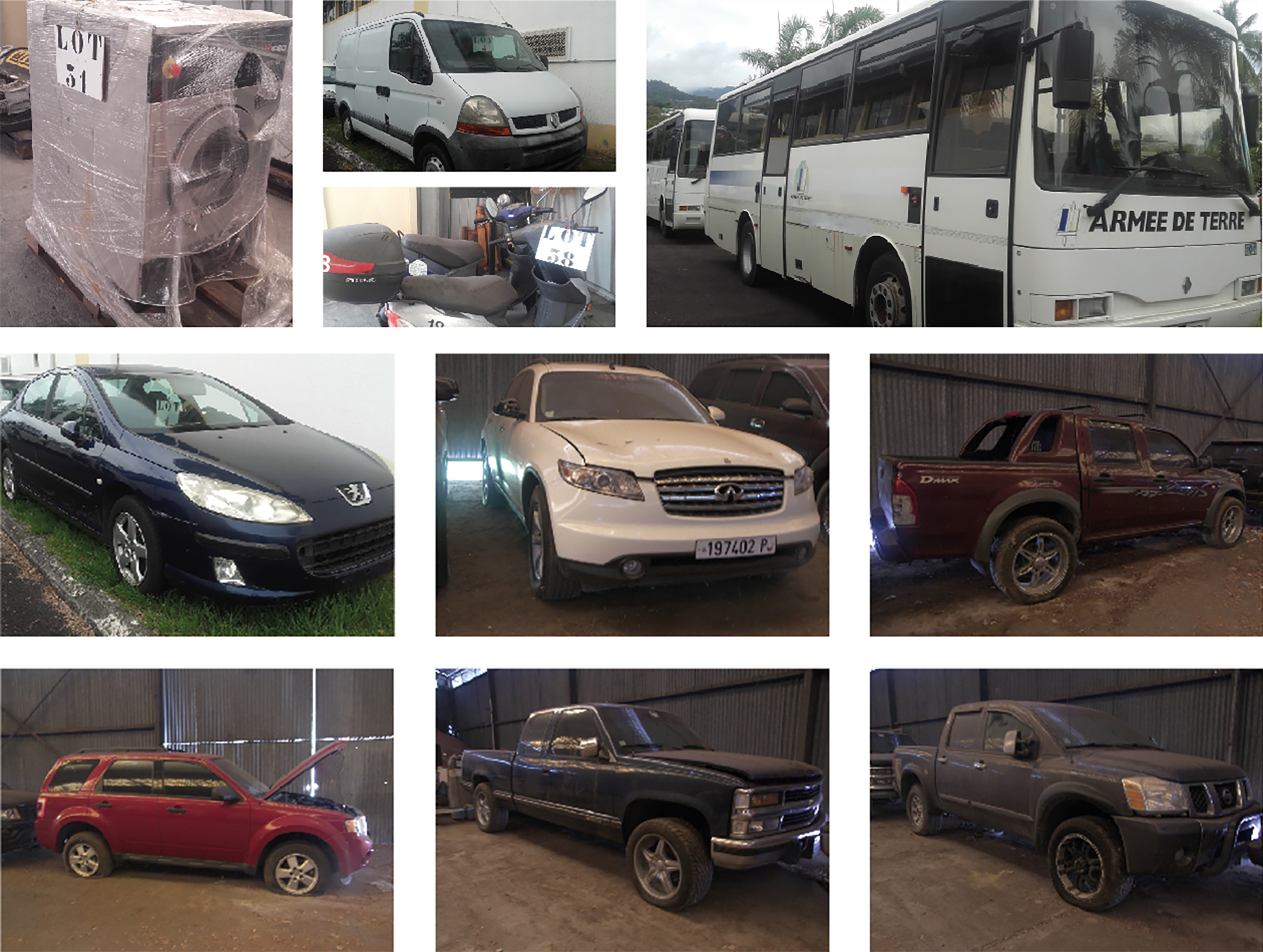 Quelques exemples de lots mis aux enchères