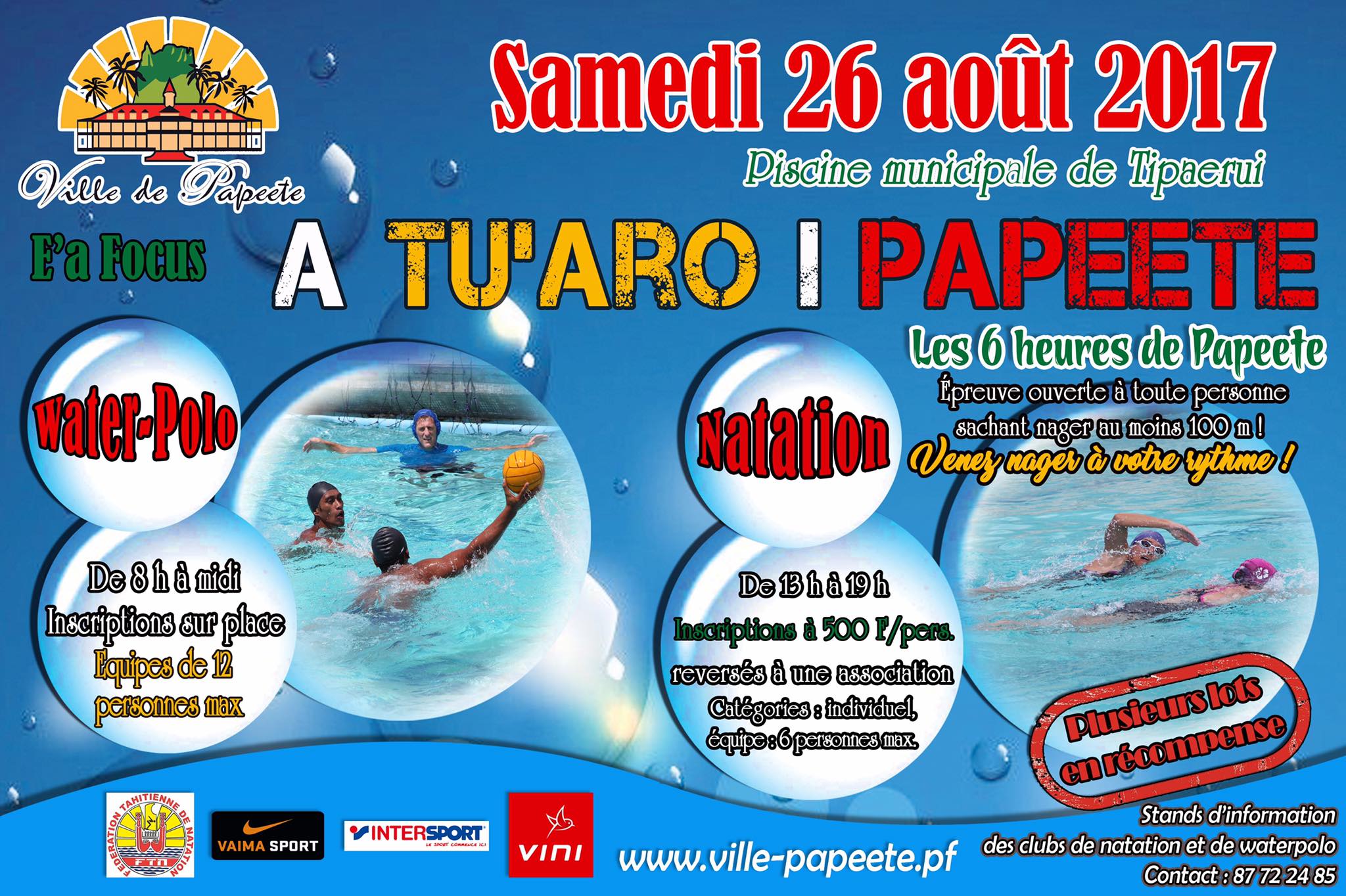 E'a Focus - A Tu'aro i Papeete : deux événements sportifs à Papeete le 26 août