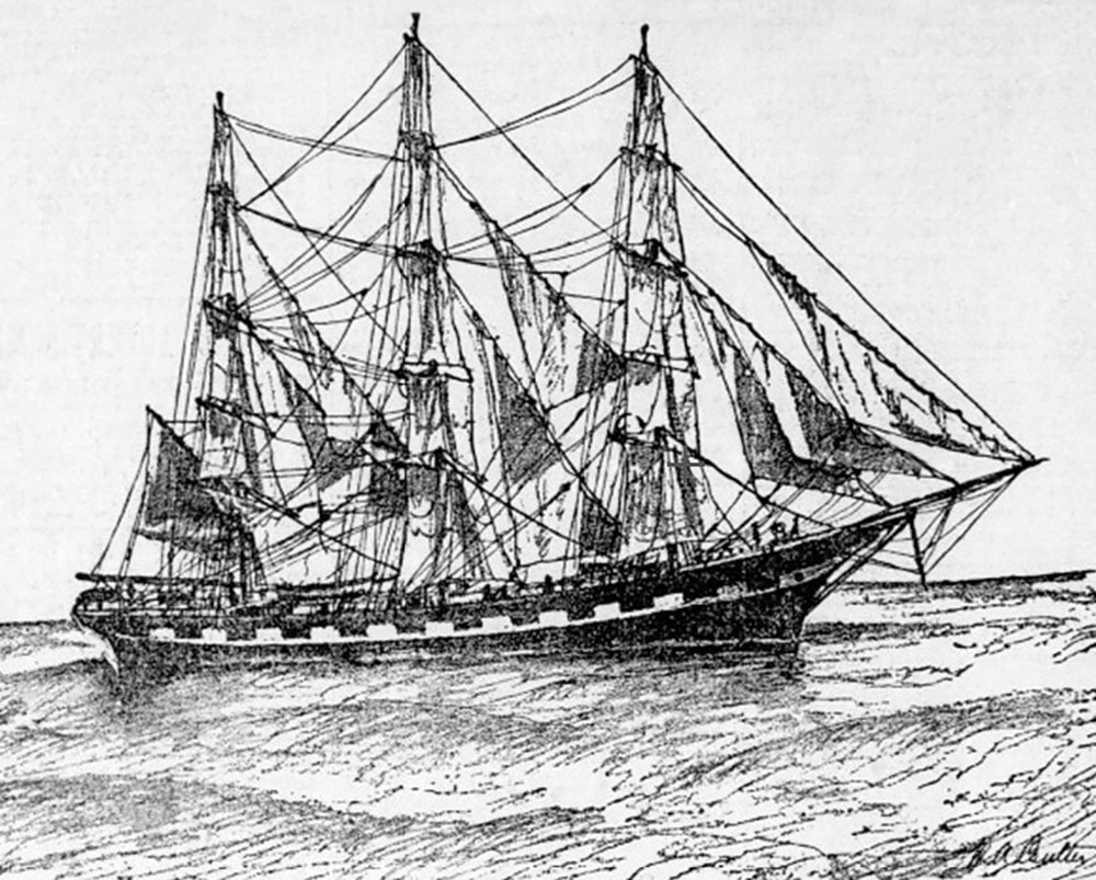 Le « Ravenscrag », navire qui permit en 1879 au ukulele de faire son entrée à Hawaii : il devint le « SV Armenia » en 1901, et navigua jusqu’à son échouage sur une rive du Saint-Laurent, au Québec, le 27 août 1907.