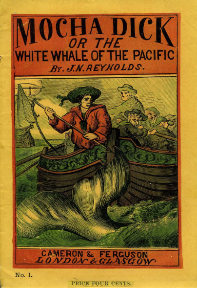 Dès 1839, l’écrivain Jeremiah N. Reynolds publia un ouvrage sur ce légendaire cétacé.  Un livre qui inspira très largement Herman Melville, auteur de Moby Dick.