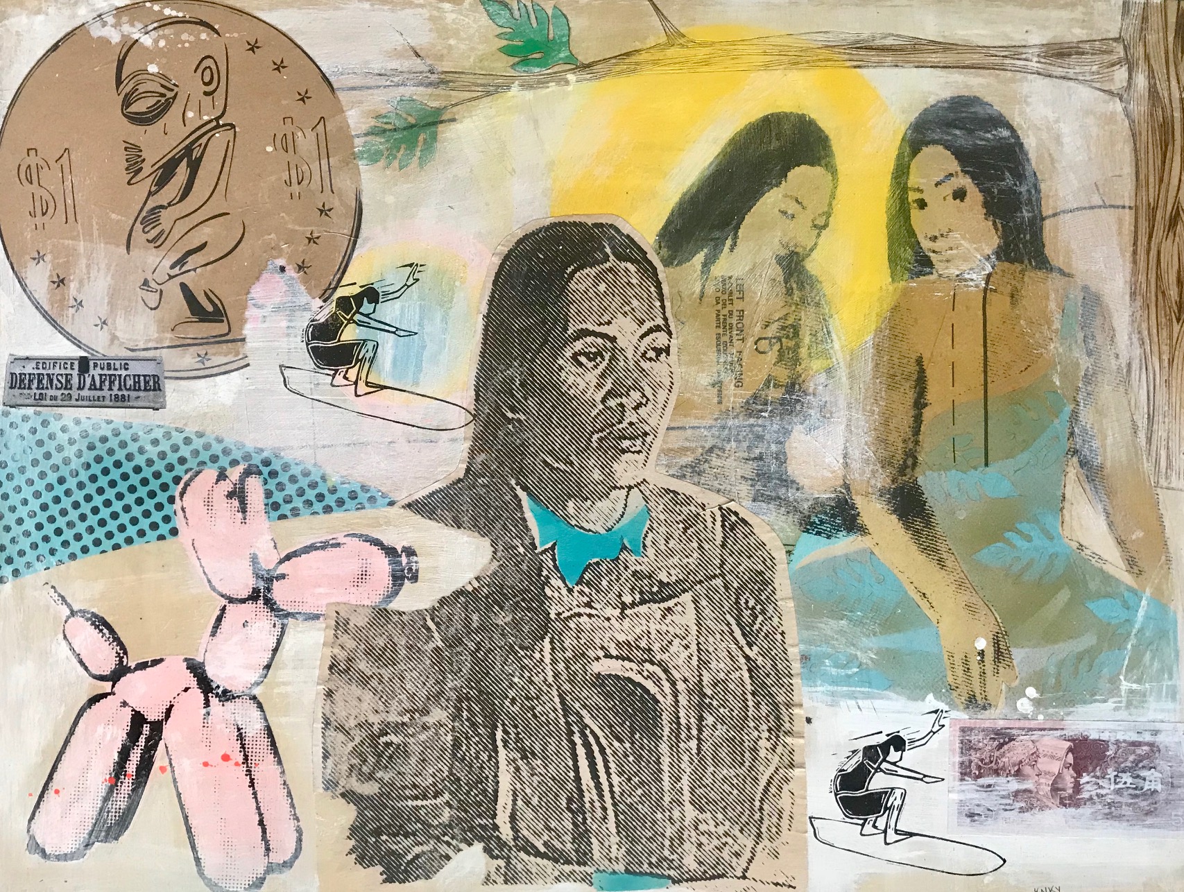 Passionné de glisse, on retrouve souvent des surfeurs dans ses œuvres.