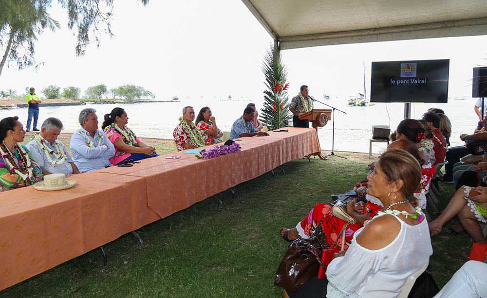 Le projet du Tahitian Village a été évoqué ce lundi matin lors de l'inauguration du parc Vairai.