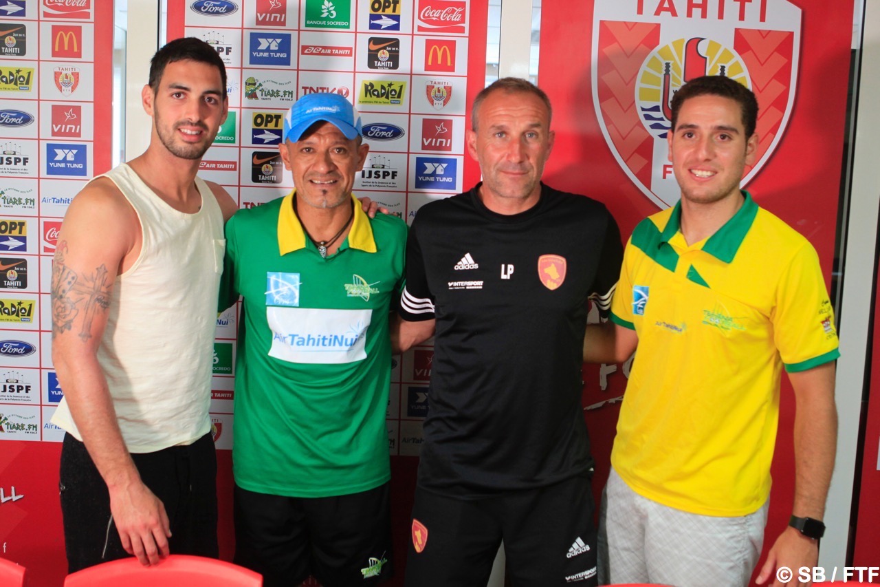 La conférence de presse s'est déroulée ce jeudi au centre technique de la FTF, il y avait également Sebastien Da Silva et Taumihau Tiatia