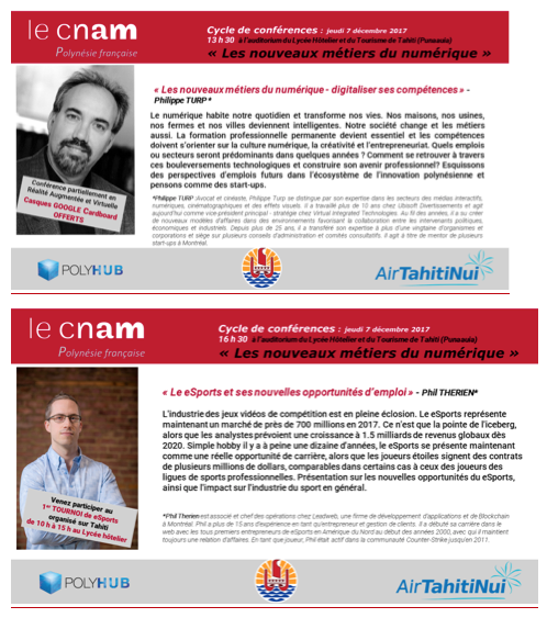 Métiers du numérique: Des conférences en réalité virtuelle et un tournoi de eSport