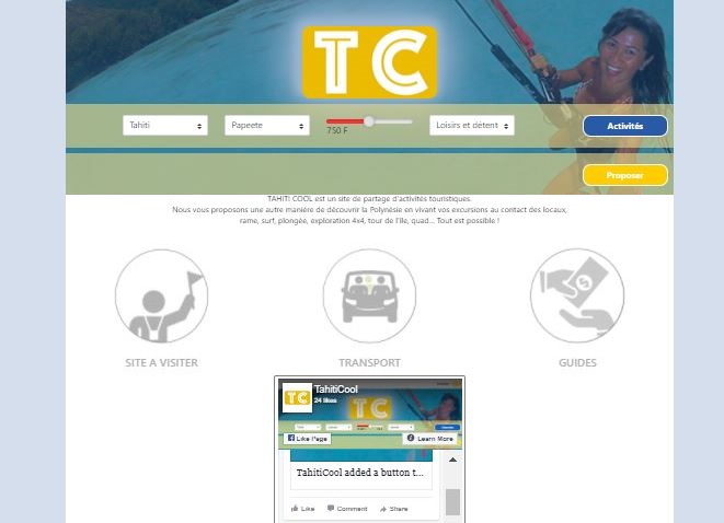 Le site Tahiti Cool est en ligne à l'adresse www.tahiticool.ovh.