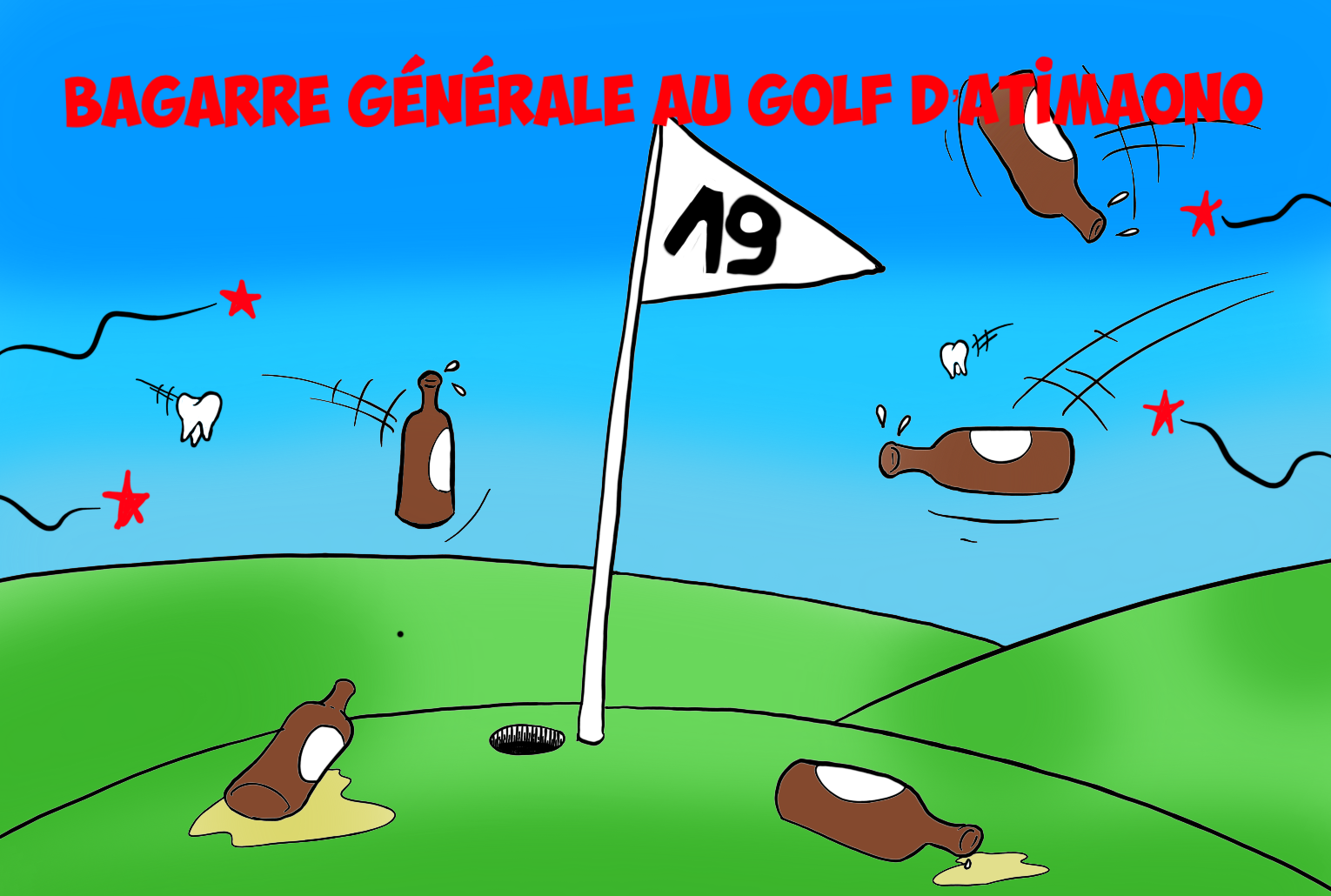 " Bagarre au Golf d'Atimaono " par Munoz