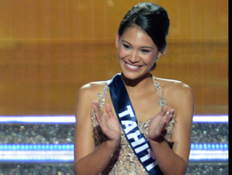 Hinarere Taputu, Miss Tahiti 2014, a terrminé 1ère dauphine de Miss France 2015.