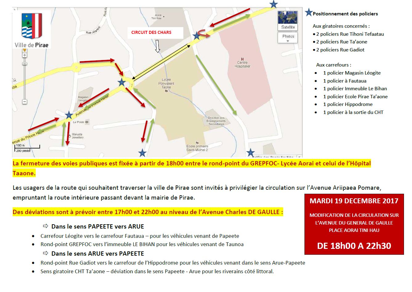 Le plan de la circulation.