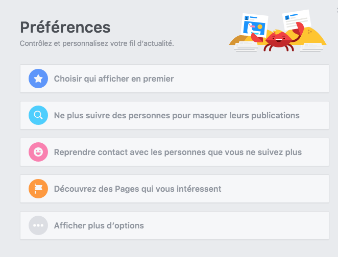Cliquez sur "choisir qui afficher en premier"