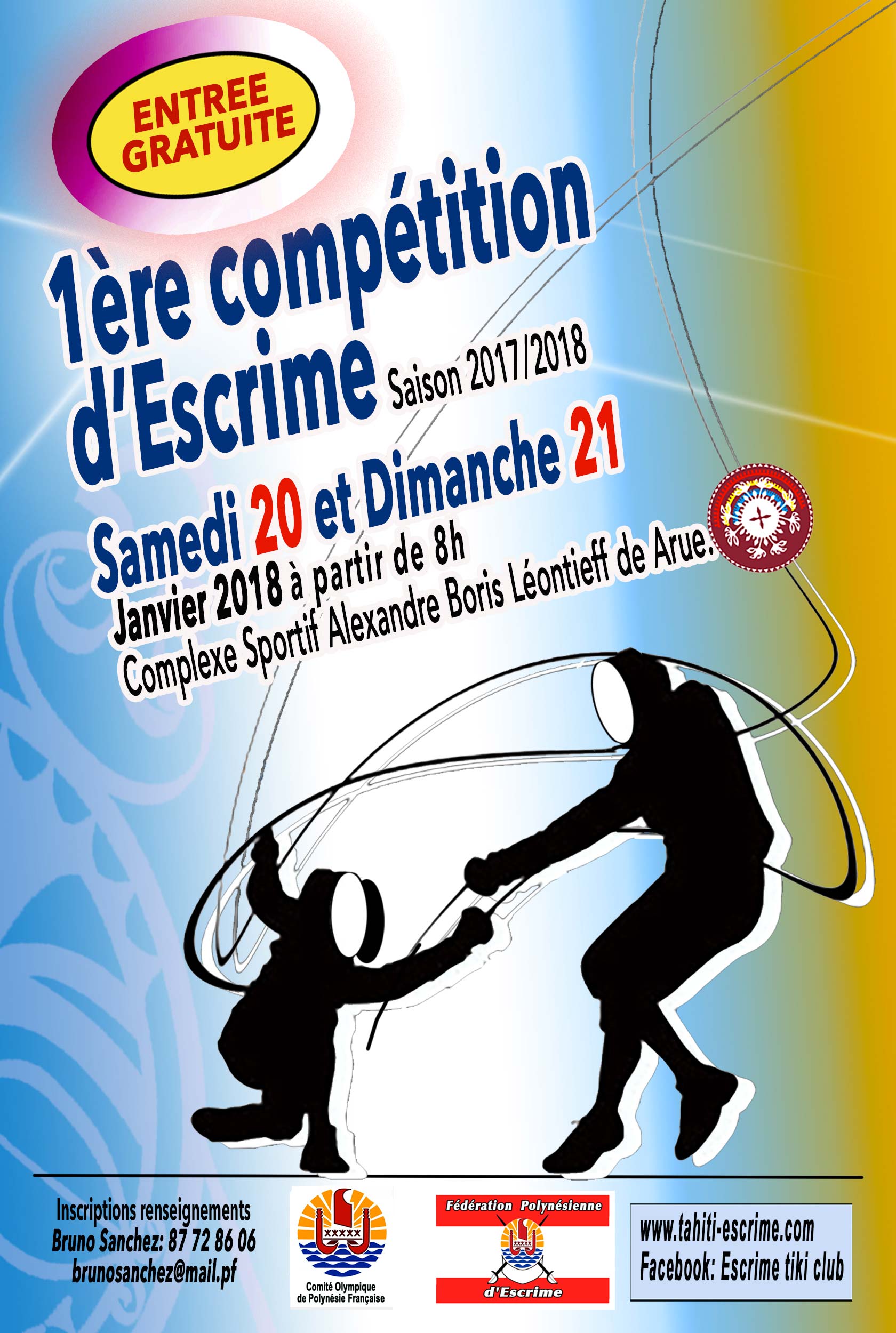 Escrime - Saison 2017-2018 : Les compétitions se dérouleront désormais au gymnase d'Arue
