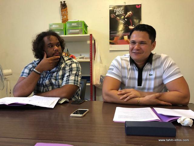 Gérald Huioutu (à droite) est le président de la fédération tahitienne de tennis de table, depuis 2015. Le bureau sera renouvelé l'année prochaine, après les Jeux du Pacifique.