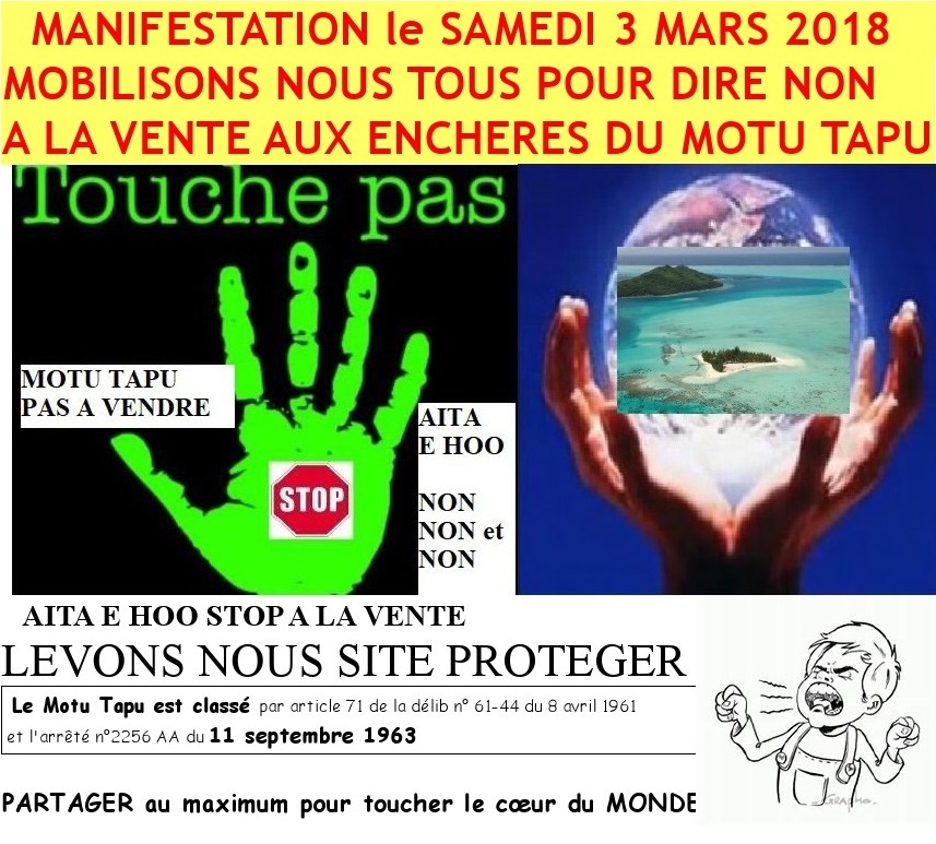 Une manifestation se fera ce samedi à partir de 17 heures, place Tuvavau.