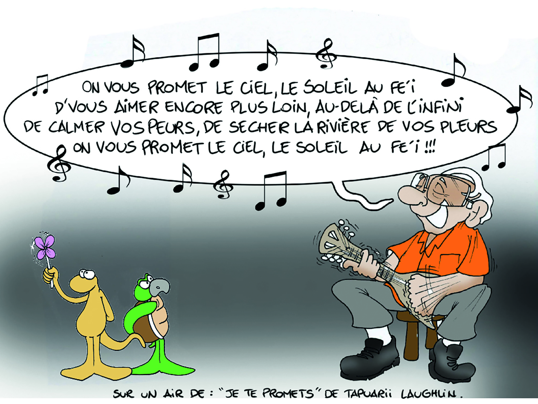 " Les 12 promesses de Gaston Flosse " vu par Munoz