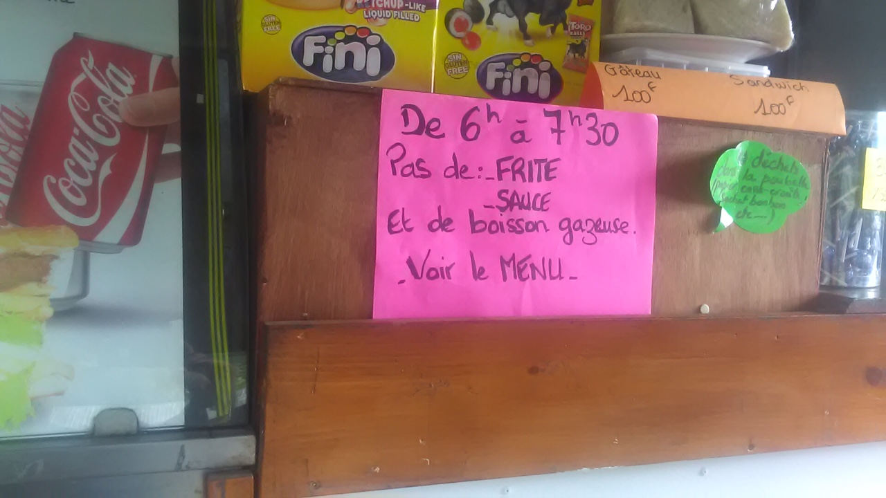 Collège de Moorea : "Journée sans frite mon corps le mérite"