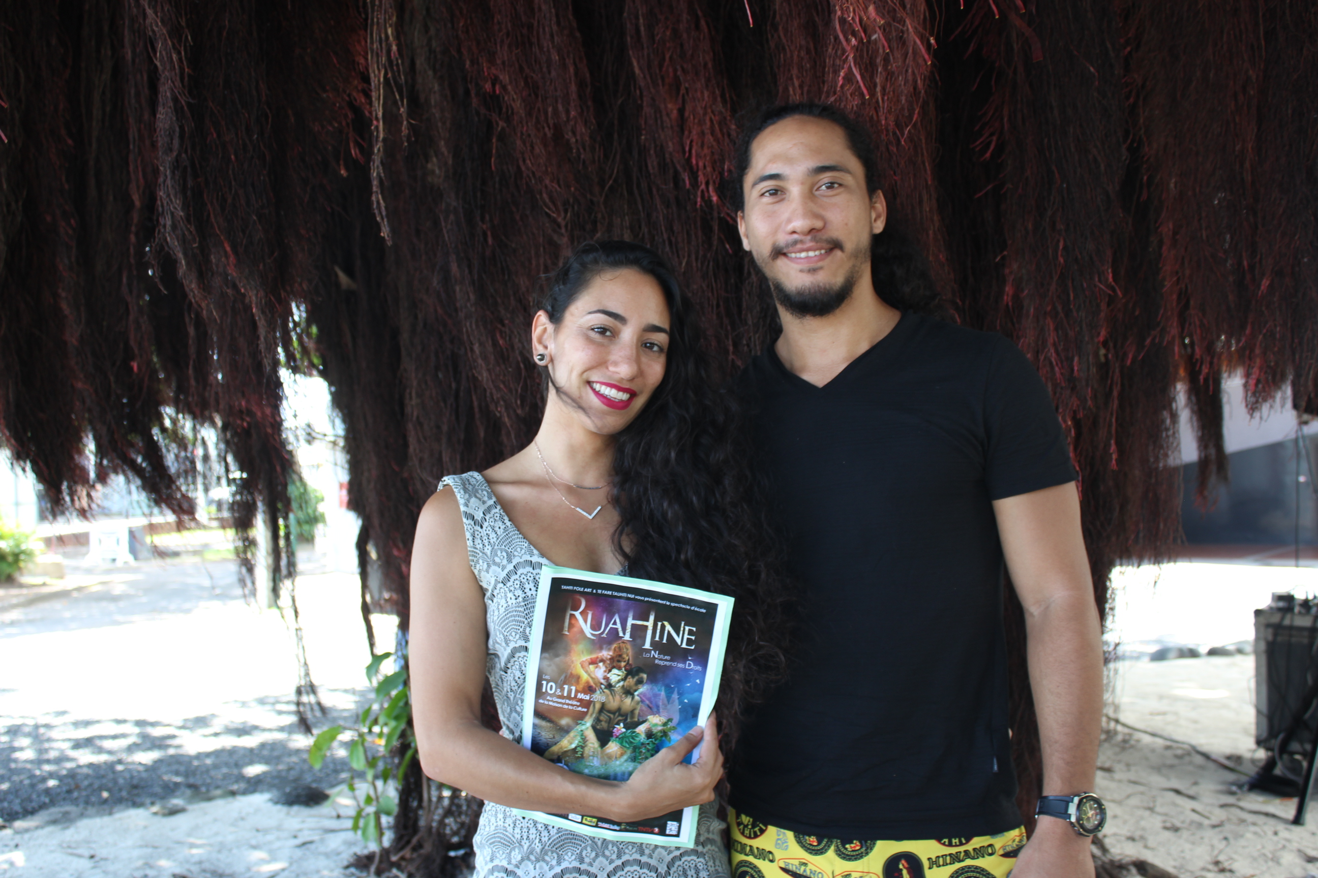 Vaiana Mahinui, directrice de l'école Tahiti Pole Art et Toanui Mahinui, professeur de 'ori tahiti au Conservatoire artistique de la Polynésie française.