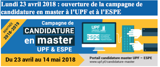 Master : déposez vos candidatures à l’UPF et à l’ESPE