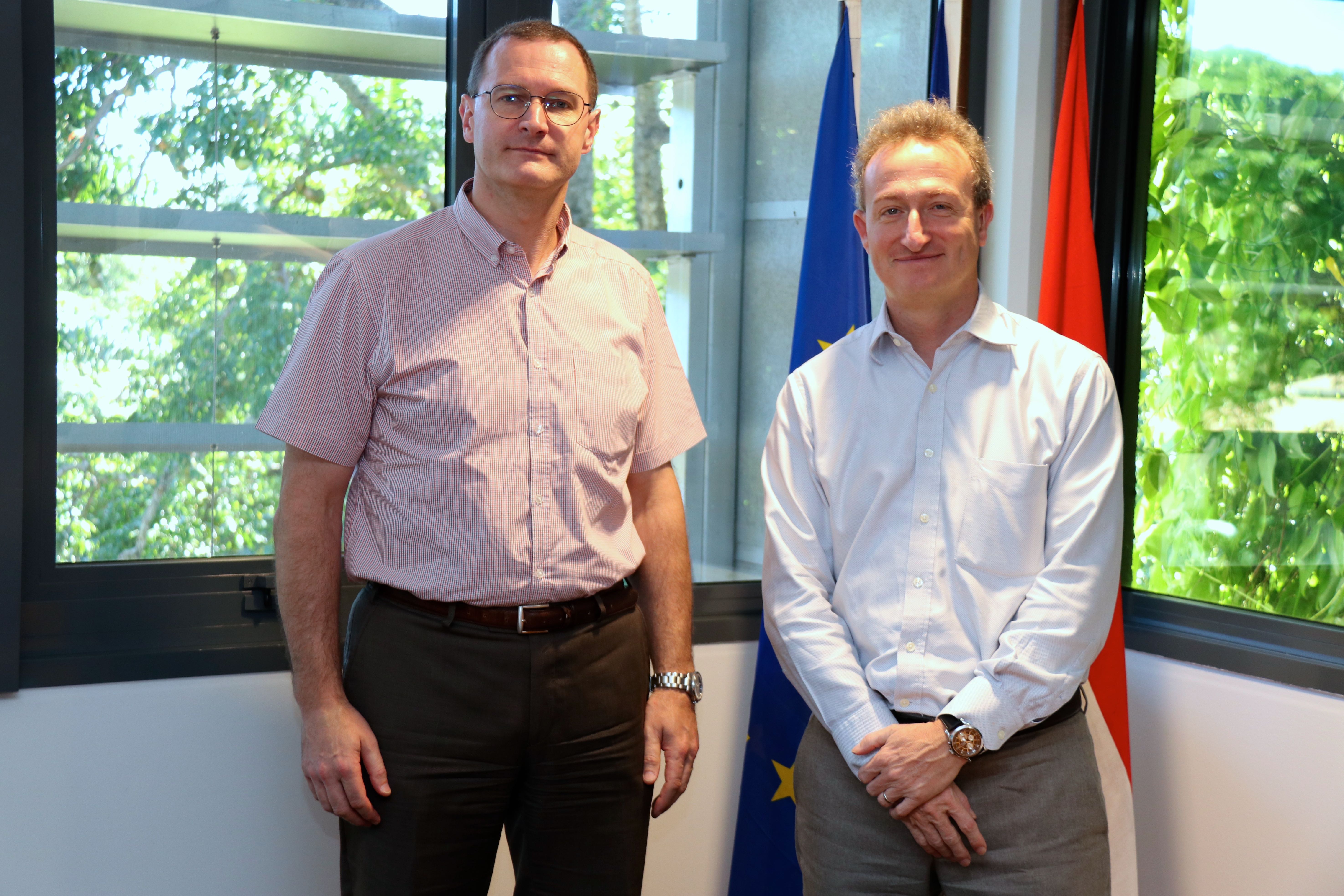 Marc Tschiggfrey en compagnie de Stéphane Le Ray, le nouveau secrétaire général du Vice-rectorat.
