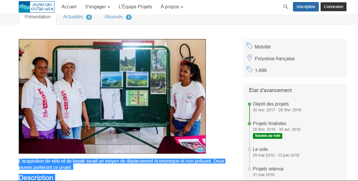 Quatre projets polynésiens retenus aux Assises des outre-mer