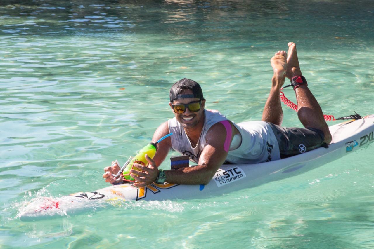 Lono Teururai, le champion de va'a remporte la quatrième épreuve du WTT © Jérôme Brouillet