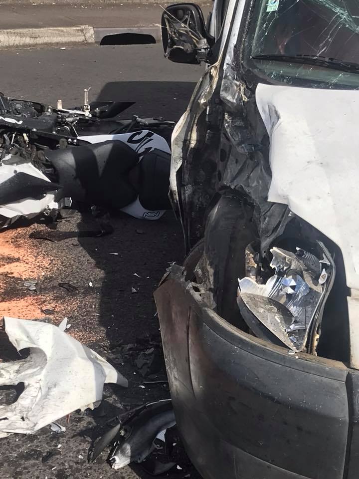 Multiples fractures pour le motard, lors d'un accident à Arue