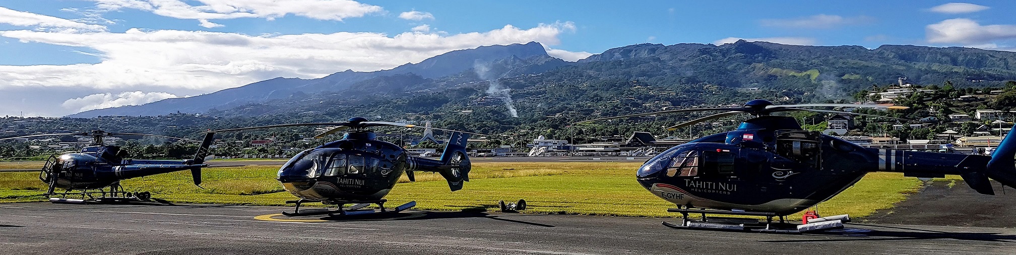 Dans les locaux de Tahiti Nui Hélicopters, sur la zone de l'aéroport de Tahiti Faa'a, trois aéronefs sont déjà arrivés. Le quatrième arrivera fin octobre.