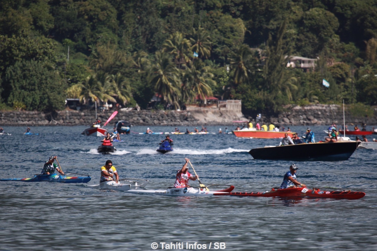 Les quatre rameurs de tête à l'issue du premier tour