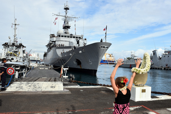 Le Prairial de retour à Papeete après trois mois de mission