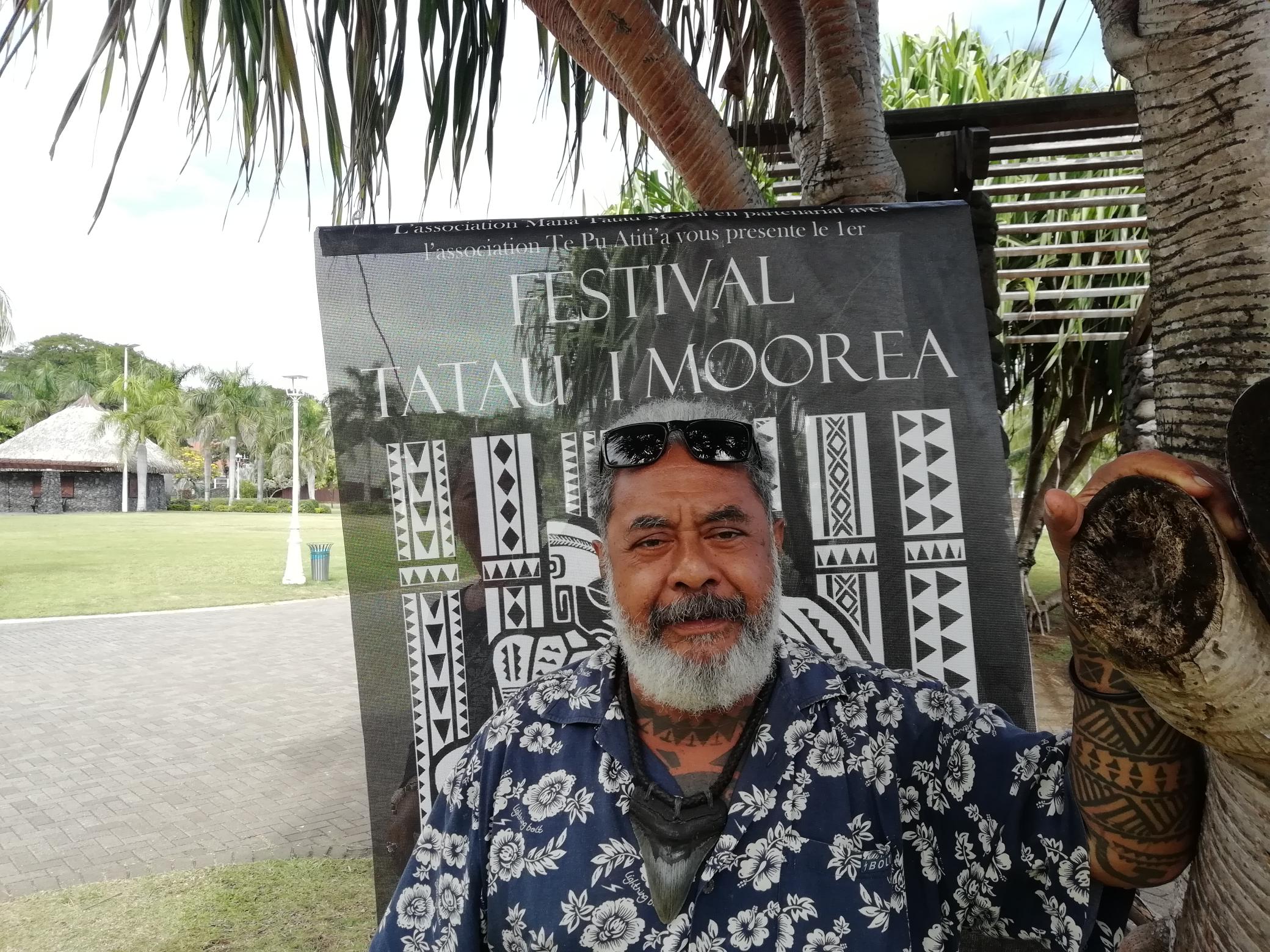 Samuel Huna, président de l'association Mana Tatau Maohi.
