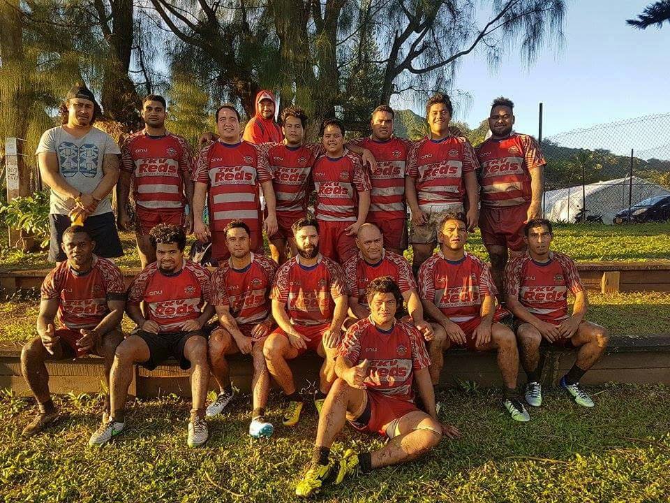 TKV Reds après leur victoire face aux Titikaveka Bulls