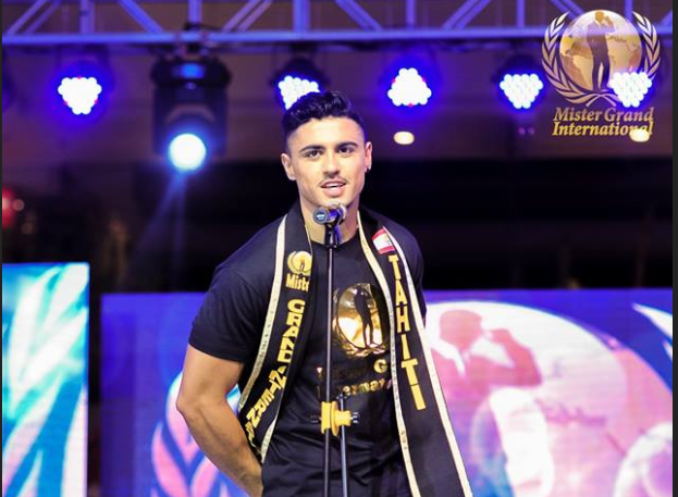 Le tahitien, originaire de Mahina, est arrivé devant la dizaine de concurrents participant à ce concours international. Crédit Facebook Mister Grand International 2018