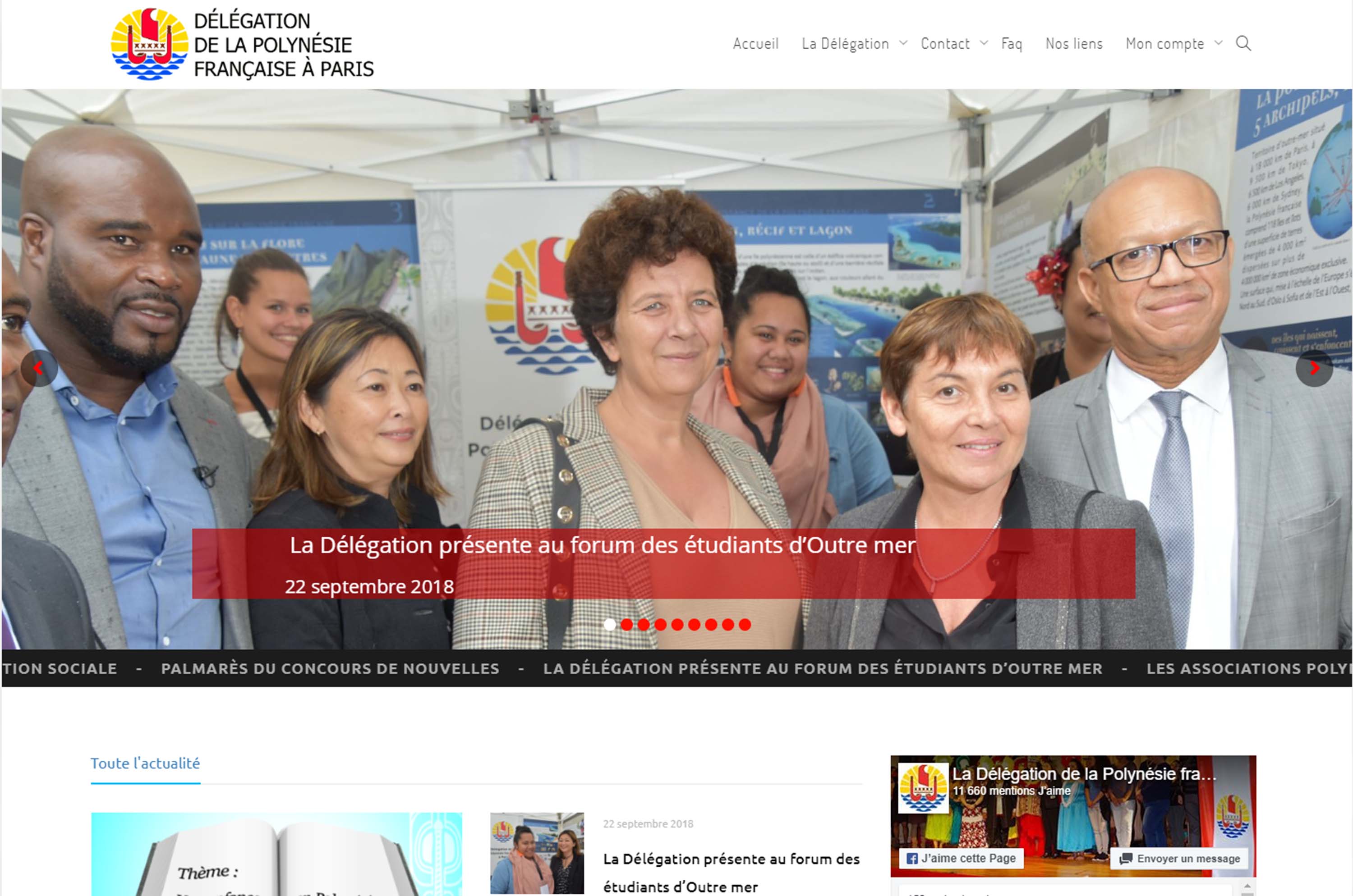 Le nouveau site internet de la Délégation de la Polynésie à Paris 