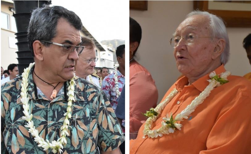 Gaston Flosse et Edouard Fritch sont soupçonnés d'avoir fait supporter aux administrés de Pirae, dans les années 90 et au début des années 2000, tous les frais liés à l'approvisionnement en eau de la villa de Gaston Flosse, construite à Erima sur les hauteurs de la commune voisine d'Arue.