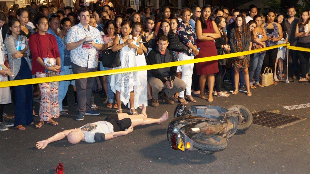Reconstitution d’un homicide involontaire : le prévenu a fauché un piéton avant de prendre la fuite. La victime est décédée.