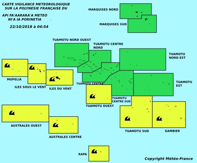 Attention à la houle sur la partie Centre et Sud de la Polynésie