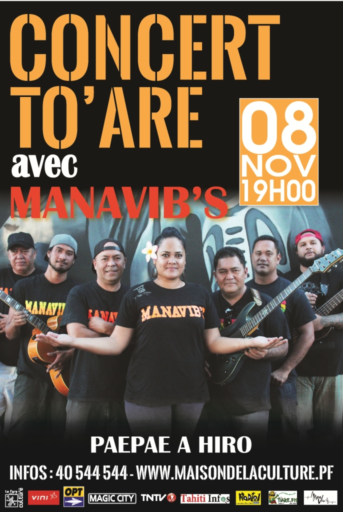 Manavib's en concert sur la scène du paepae a Hiro