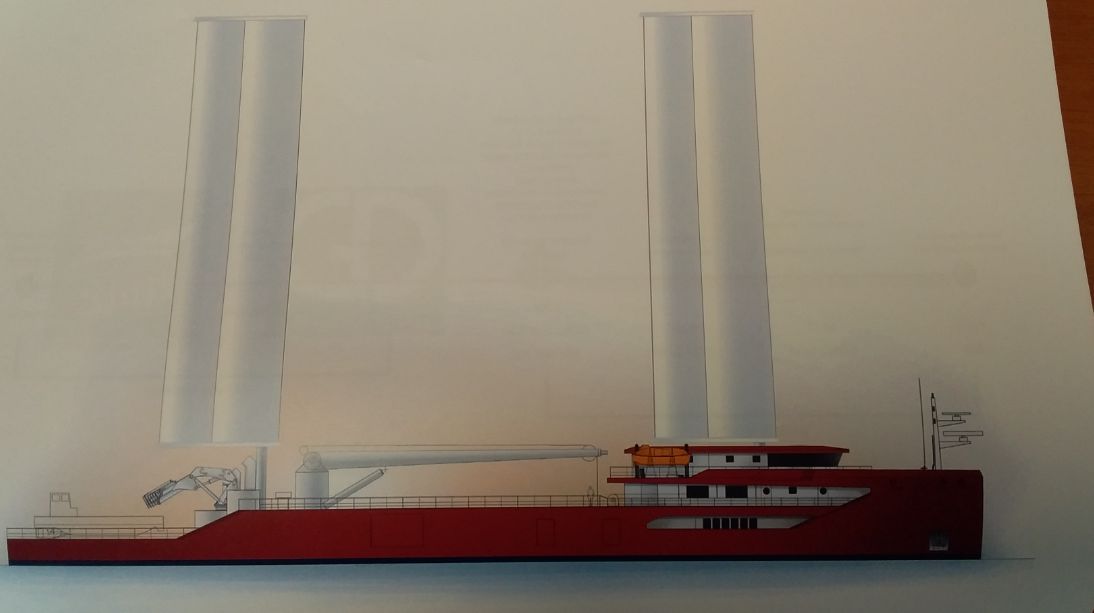 Eole Marine Colportage a pour projet de mettre en place des cargos de nouvelle génération (image ci-dessus) utilisant une propulsion hybride combinant électricité et force du vent en Polynésie française.